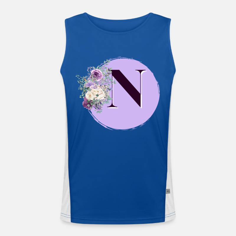 Buchstabe N Blumenkrone Funktionelles Kontrast-Tank Top für Männer 
