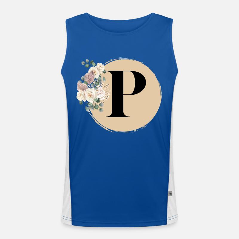 letter P Men's Functional Contrast Tank Top 