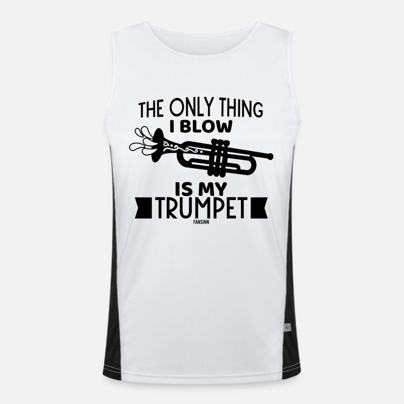 witziger Trompete Spruch Geschenk Funktionelles Kontrast-Tank Top für Männer 