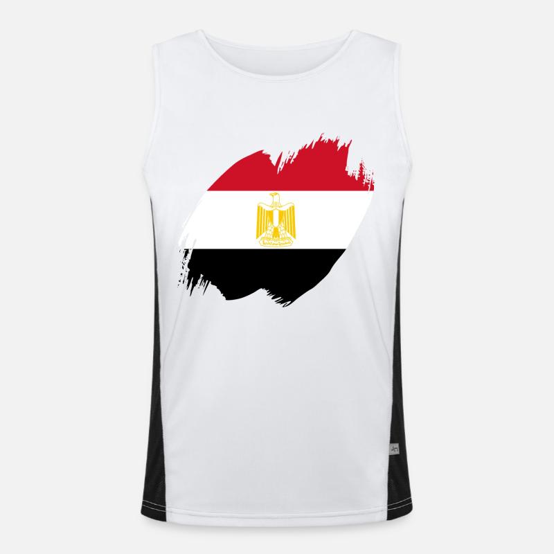 Egypte Drapeau Hurghada Afrique Drapeau Egyptien Débardeur respirant contrasté Homme 