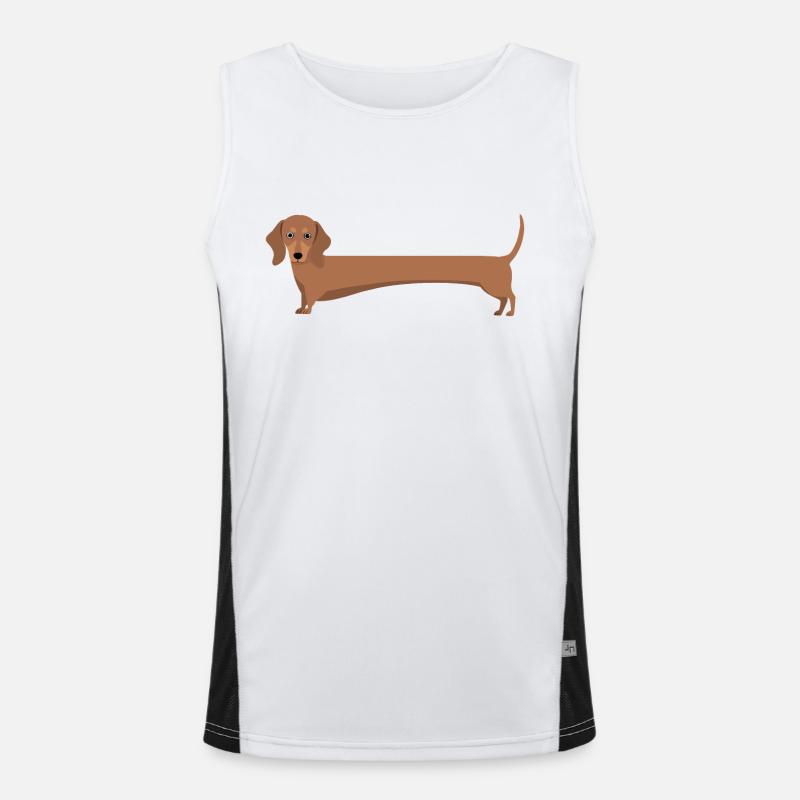Dackel mit langem Körper Funktionelles Kontrast-Tank Top für Männer 