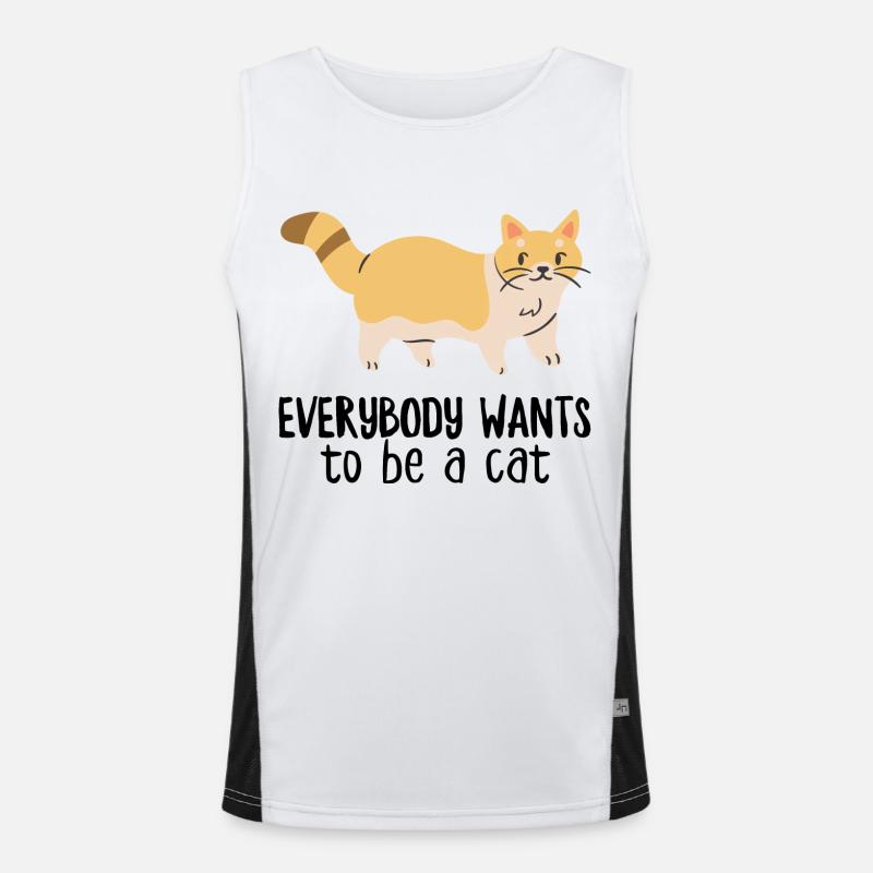 Jeder will eine Katze sein Funktionelles Kontrast-Tank Top für Männer 