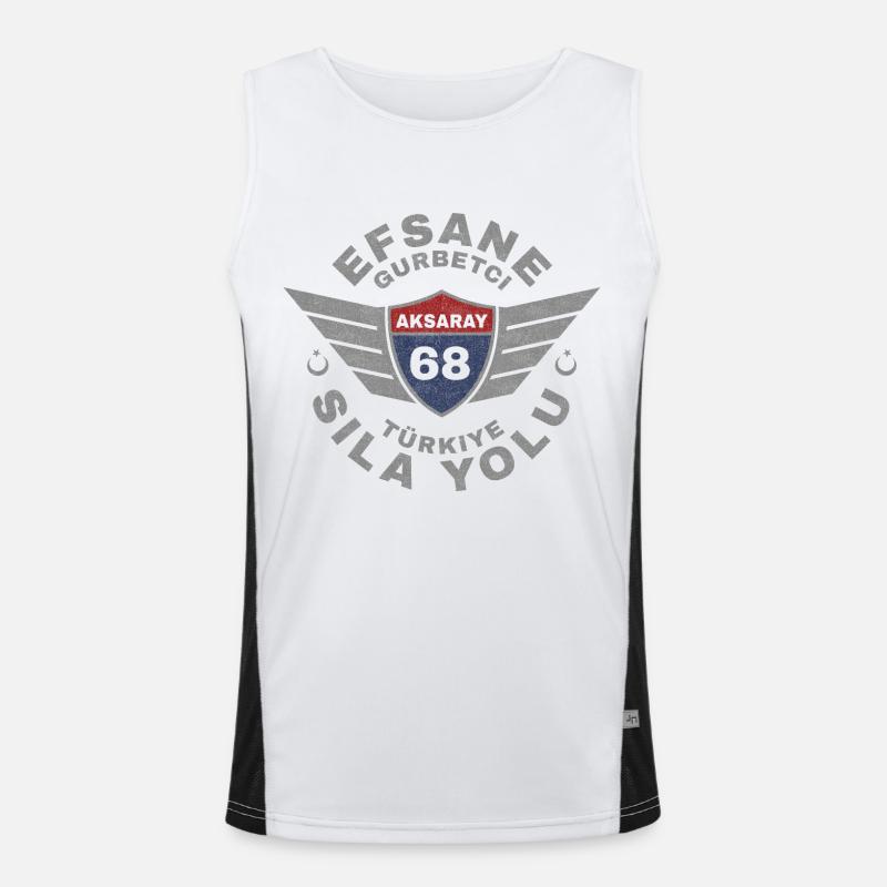 Aksaray - Men's Functional Contrast Tank Top  - white/black