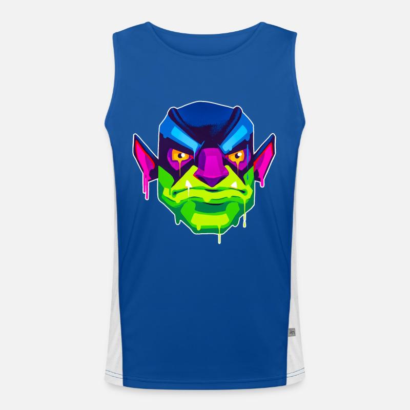 A Beautiful and Fun Orc Monster Design Men's Functional Contrast Tank Top 
