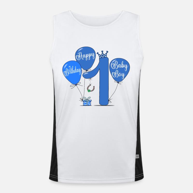 1 Hapy Birthday Luftballon Funktionelles Kontrast-Tank Top für Männer 