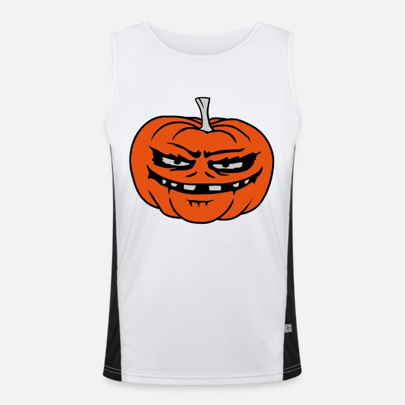 Evil Pumpkin Comic Halloween Men's Functional Contrast Tank Top 