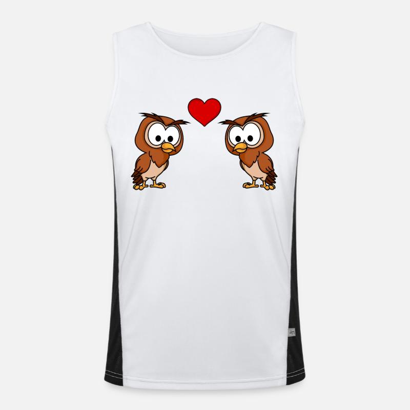 Eule Comic Paar liebe Funktionelles Kontrast-Tank Top für Männer 