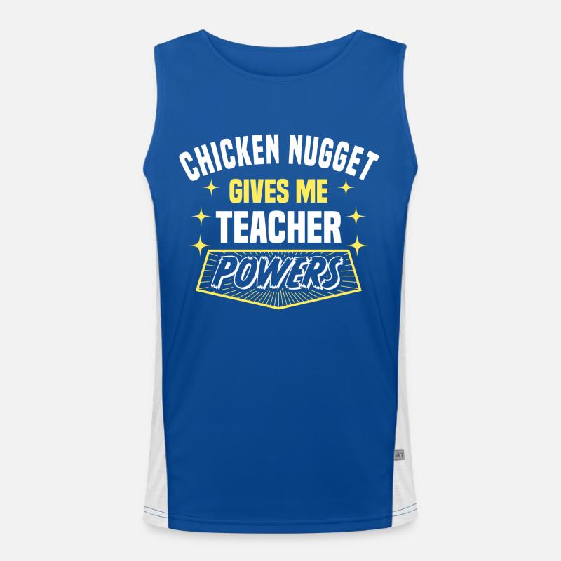 Chicken Nugget Gives Me Teacher Powers Funny Funktionelles Kontrast-Tank Top für Männer 
