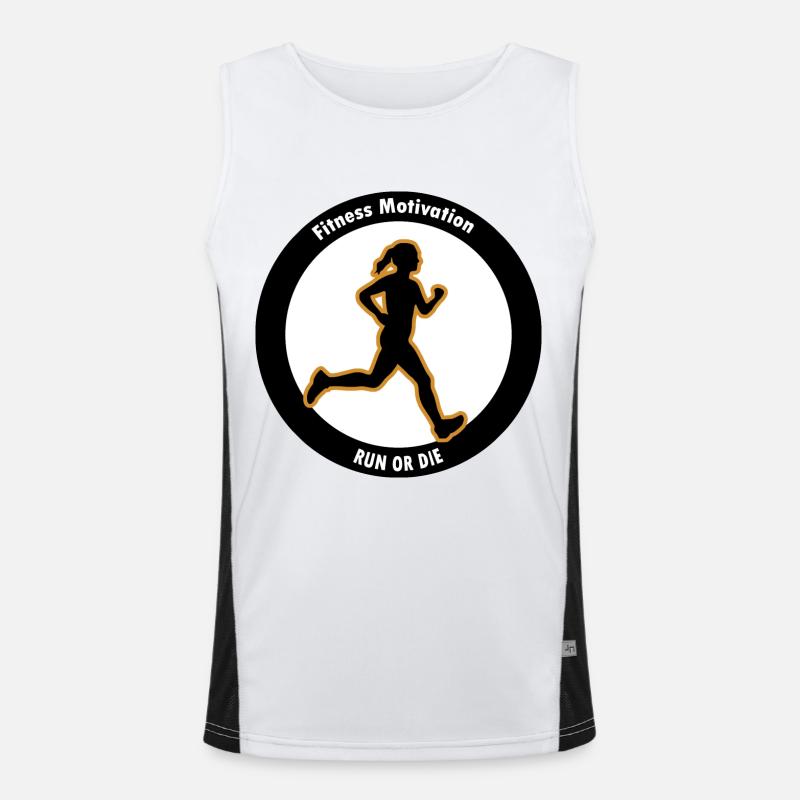Fitness Motivation. Lauf oder Stirb Funktionelles Kontrast-Tank Top für Männer 
