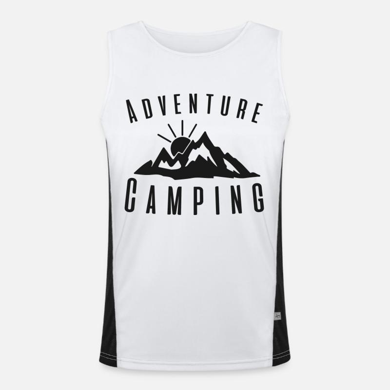 Abenteuer Camping - Camping Life Funktionelles Kontrast-Tank Top für Männer 