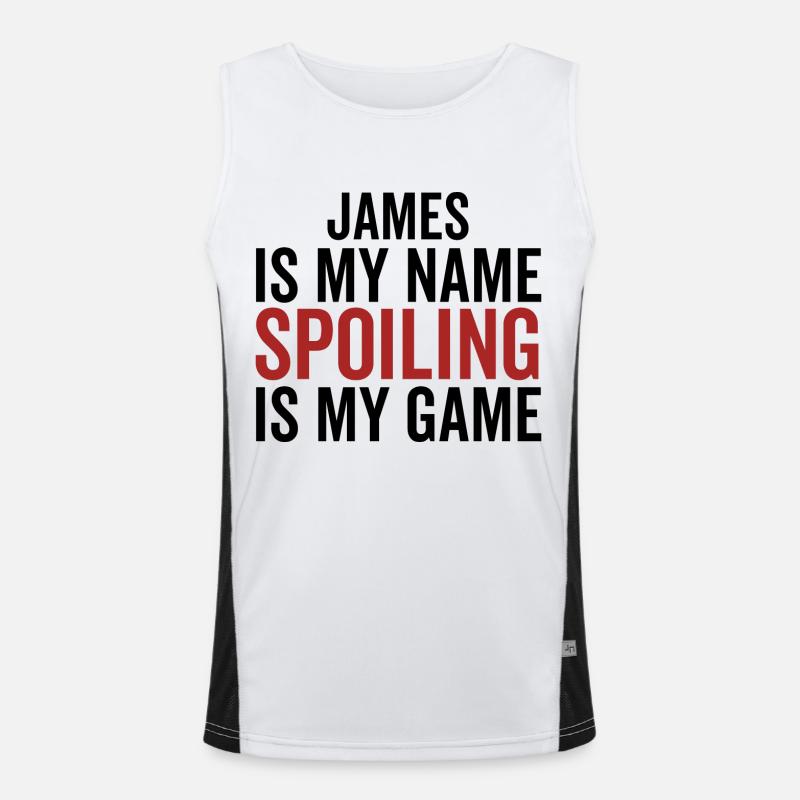 James est mon nom Spoiling est mon jeu Débardeur respirant contrasté Homme 
