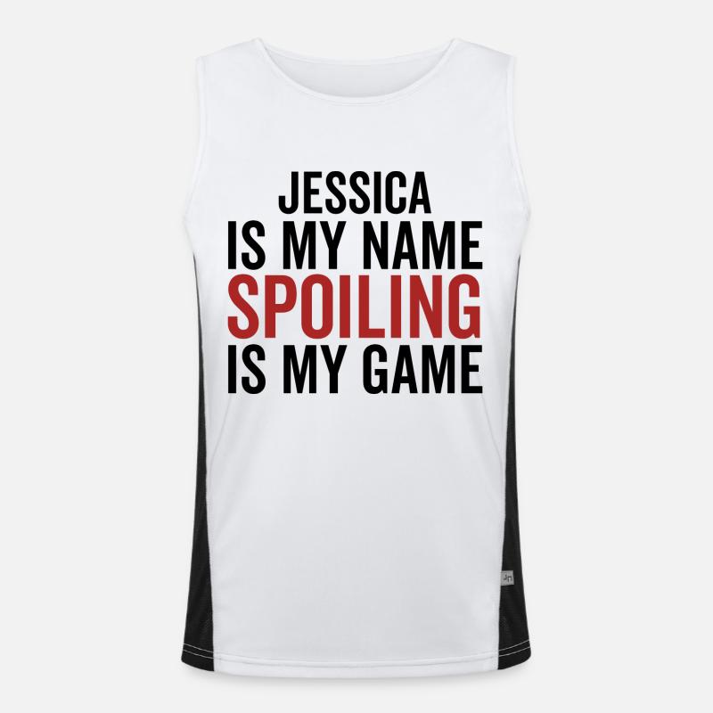 Jessica est mon nom Spoiling est mon jeu Débardeur respirant contrasté Homme 