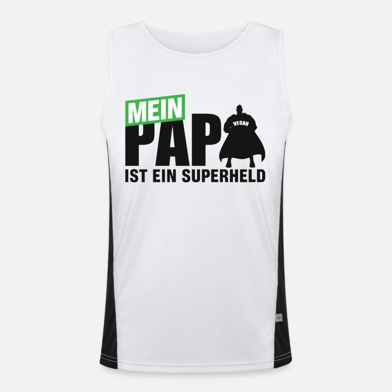 Mein Papa ist ein Superheld Funktionelles Kontrast-Tank Top für Männer 