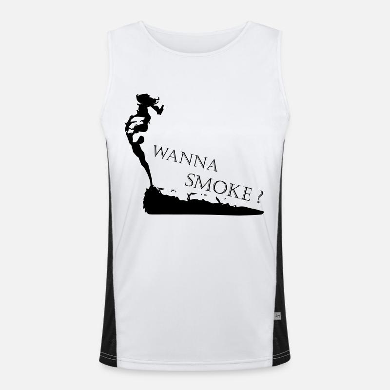 Fumer de l’herbe - lettrage avec image Débardeur respirant contrasté Homme 