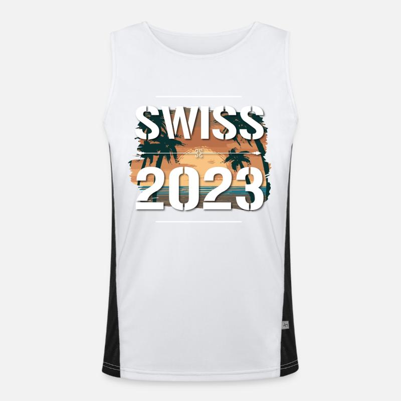 Schweiz 2023 Funktionelles Kontrast-Tank Top für Männer 