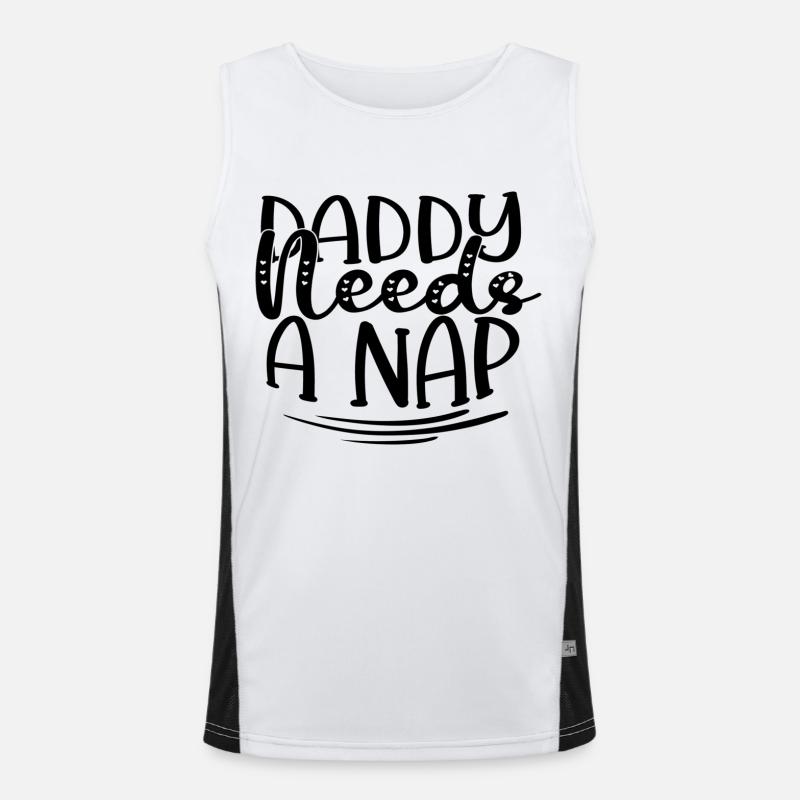 Daddy Needs A Nap Funktionelles Kontrast-Tank Top für Männer 