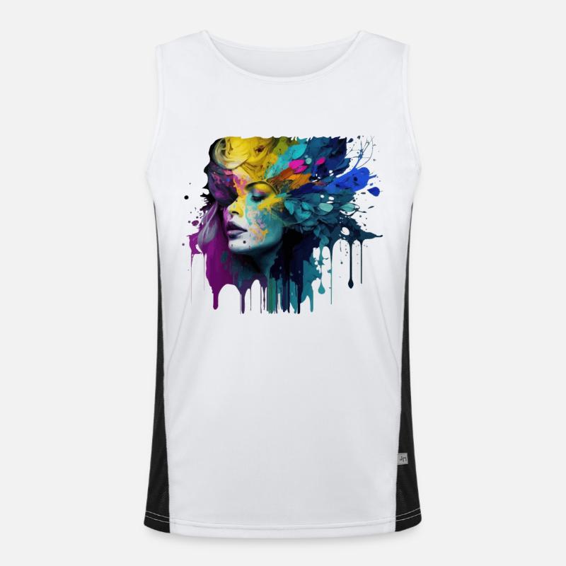 Frauengesicht Fantasy Geschenk Funktionelles Kontrast-Tank Top für Männer 