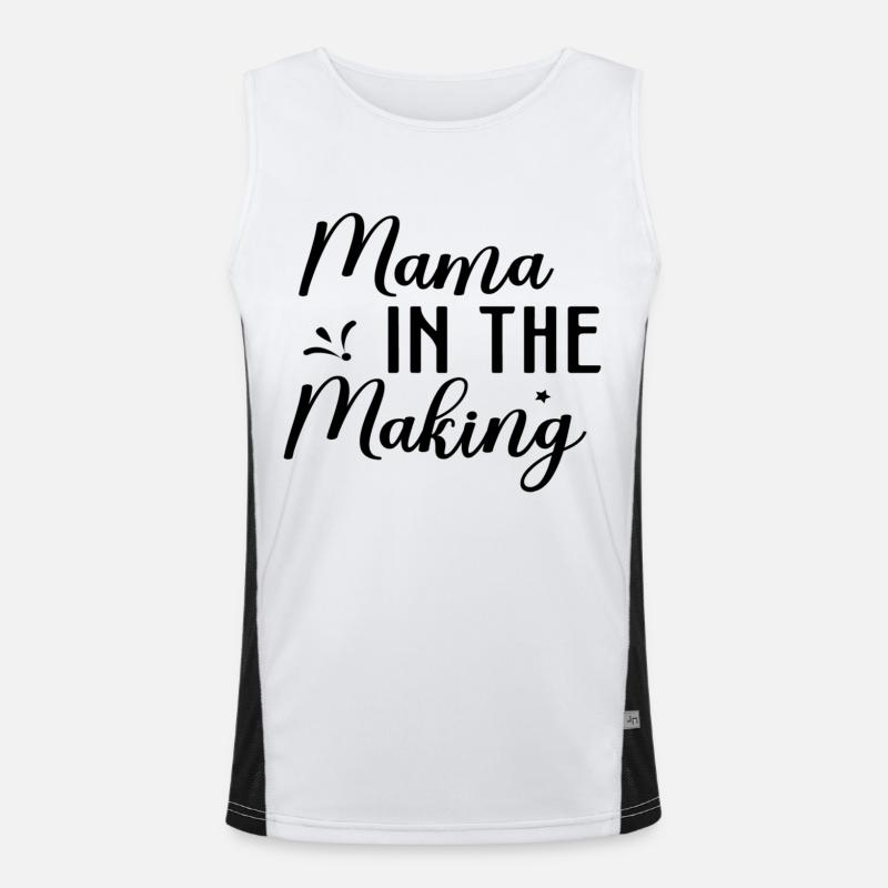 Mama In The Making - Men's Functional Contrast Tank Top  - white/black