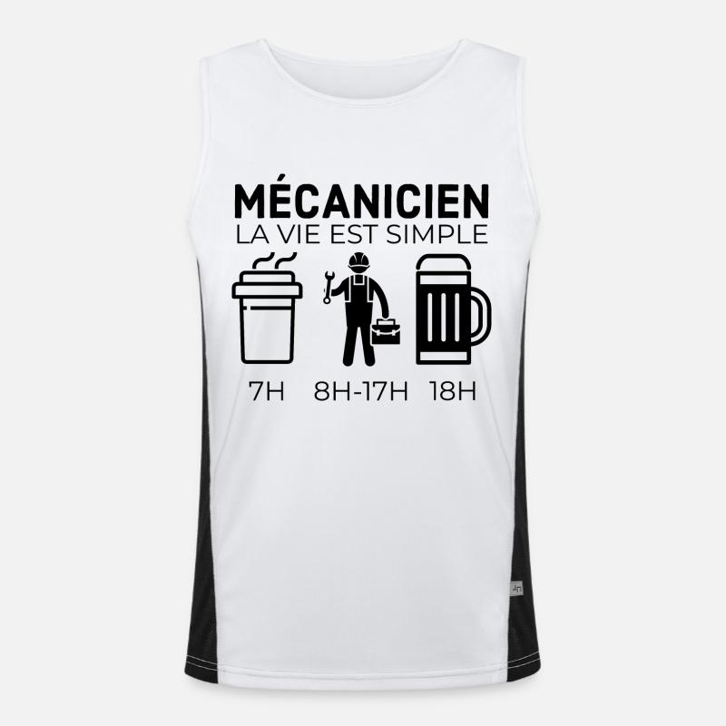 Mécanicien la vie est simple 3 Débardeur respirant contrasté Homme 