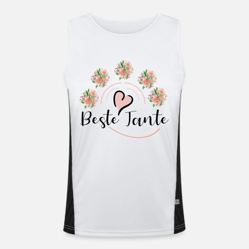 Süßes Herz Design: Beste Tante Funktionelles Kontrast-Tank Top für Männer 