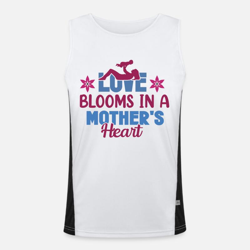 Liebe blüht im Herzen einer Mutter Funktionelles Kontrast-Tank Top für Männer 