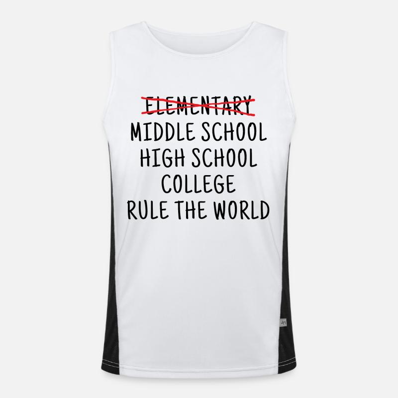 Funny Elementary School Graduation 6th Grade - Men's Functional Contrast Tank Top  - white/black
