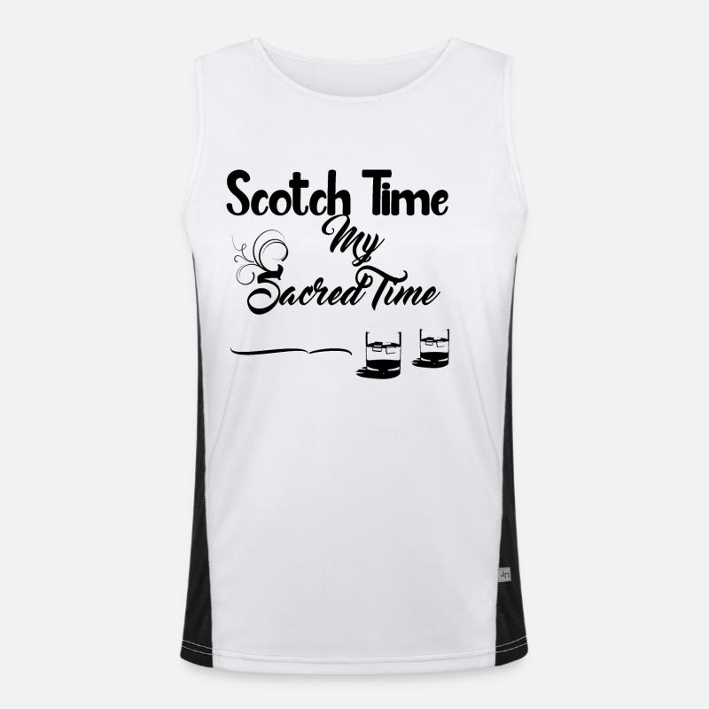 Scotch Time Design - AlcoholicBeverage Men's Functional Contrast Tank Top 