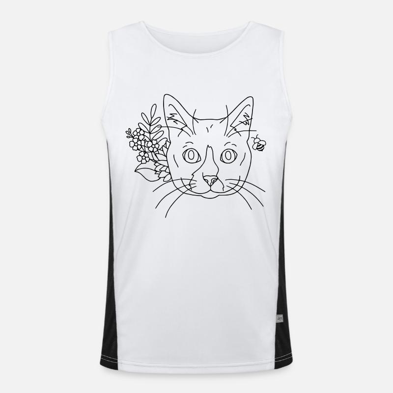 cat flowers Men's Functional Contrast Tank Top 