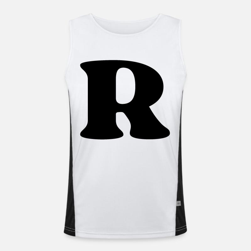 Buchstabe r Funktionelles Kontrast-Tank Top für Männer 