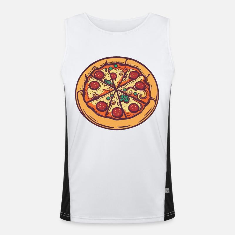 Pizza Pizzabäcker Pizza Essen Geschenkidee Funktionelles Kontrast-Tank Top für Männer 