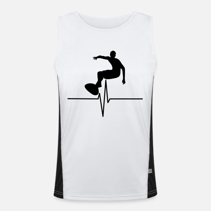 Surfen auf der Herzfrequenz Funktionelles Kontrast-Tank Top für Männer 