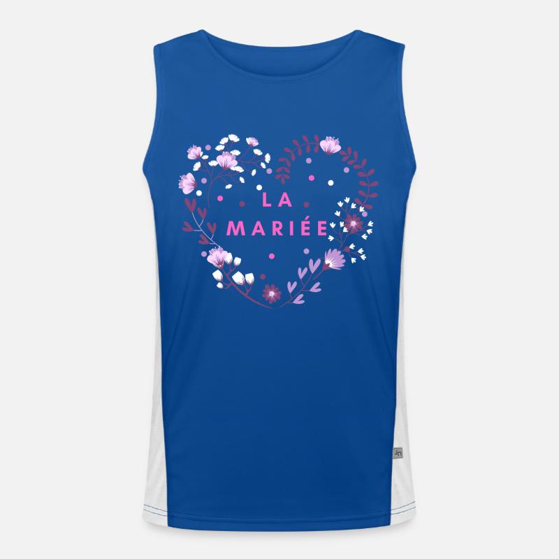 Das Blumenherz der Braut Funktionelles Kontrast-Tank Top für Männer 