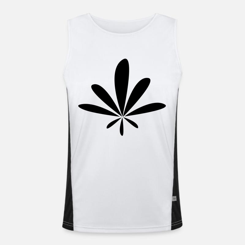 Hemp leaf rounded Men's Functional Contrast Tank Top 
