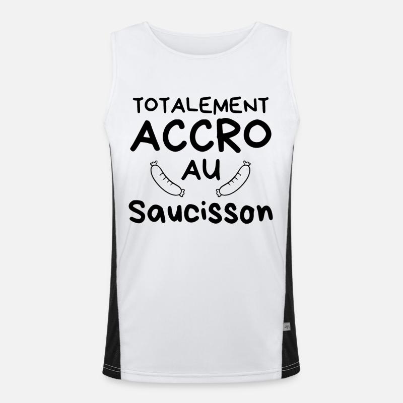 Totalement accro au saucisson Débardeur respirant contrasté Homme 