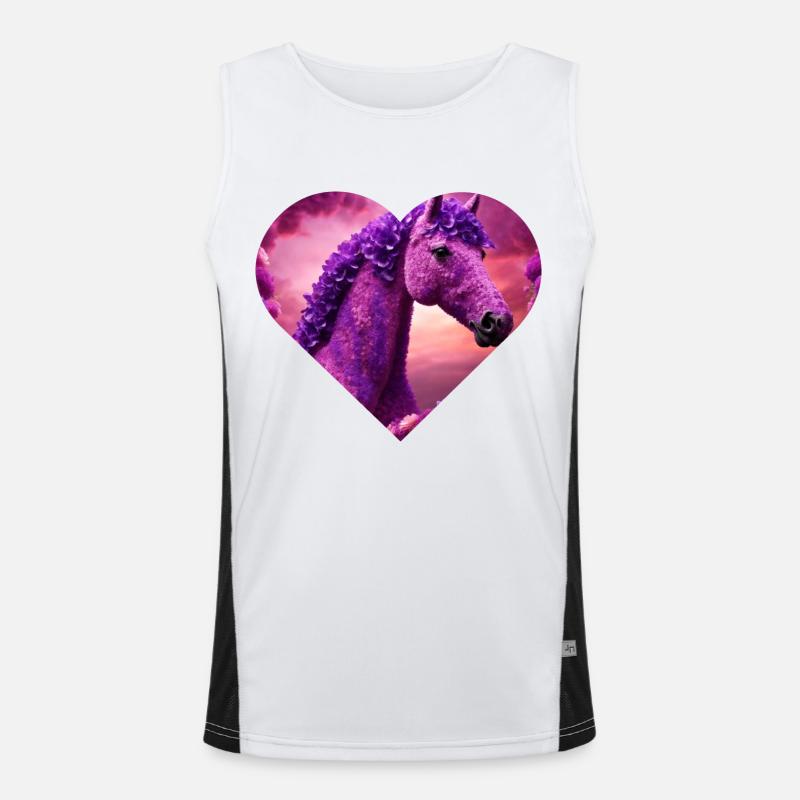 cheval garni de fleurs purples Débardeur respirant contrasté Homme 