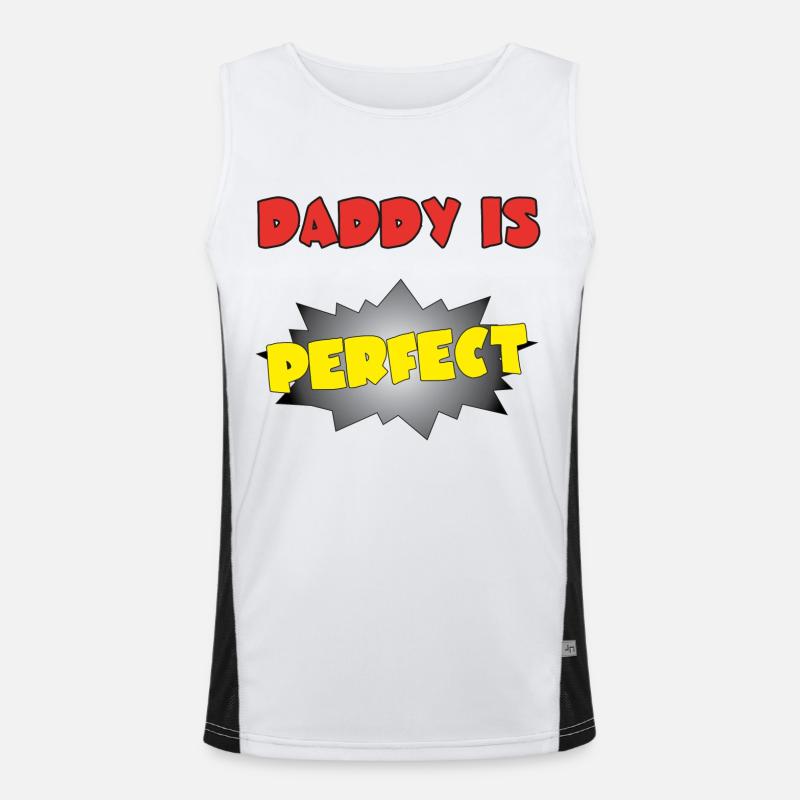 DADDY IS PERFECT - Men's Functional Contrast Tank Top  - white/black