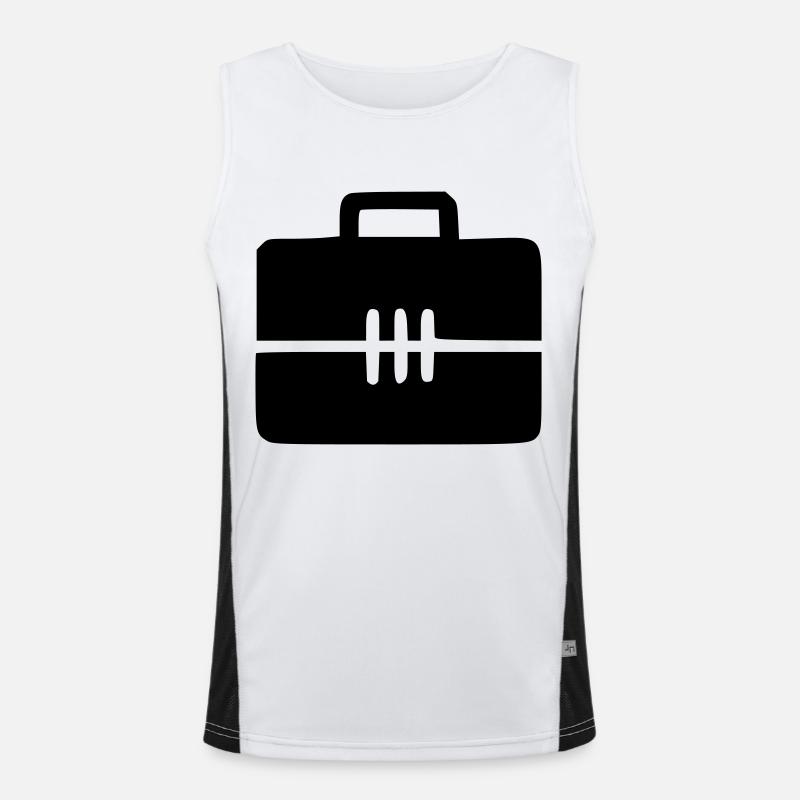 Briefcase Office Icon Minimal Icon Vector Men's Functional Contrast Tank Top 