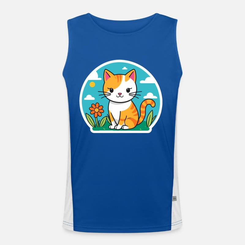 süßes Kätzchen Funktionelles Kontrast-Tank Top für Männer 