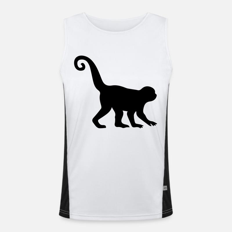 Monkey Silhouette - Men's Functional Contrast Tank Top  - white/black