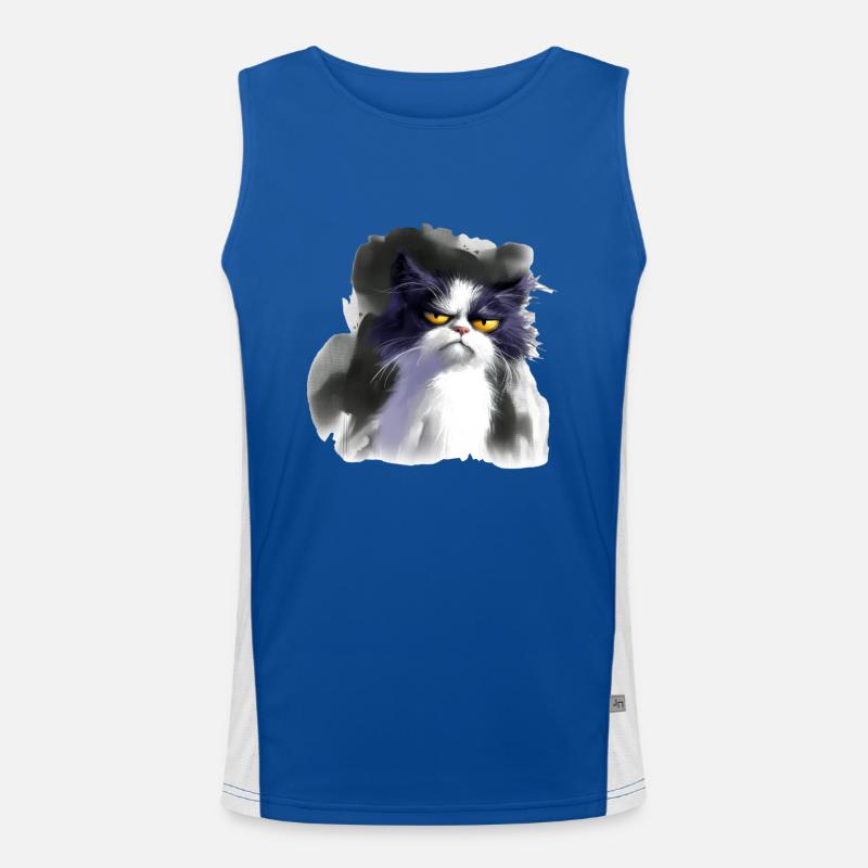Crumpy Cat Funktionelles Kontrast-Tank Top für Männer 