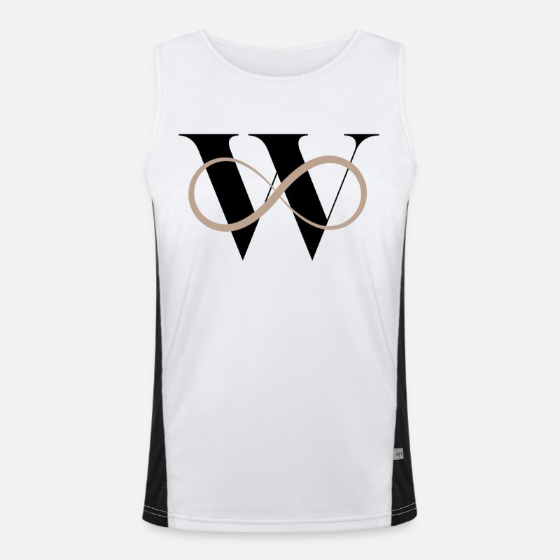 Unendlich w Buchstabe Funktionelles Kontrast-Tank Top für Männer 