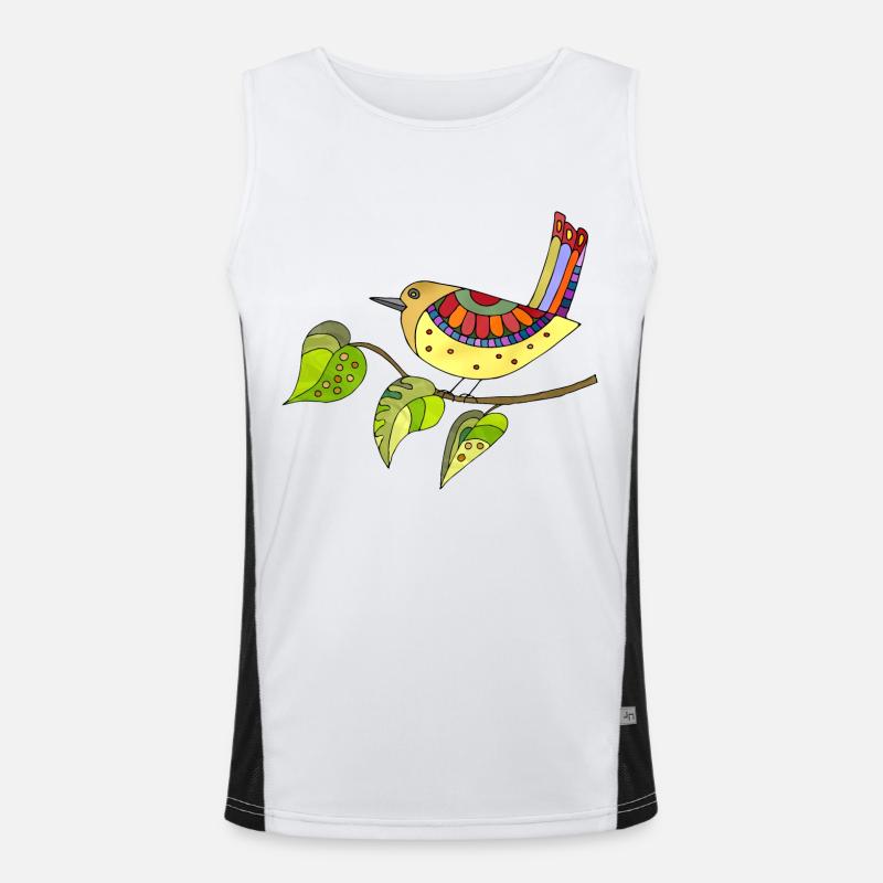 Bunter Vogel Funktionelles Kontrast-Tank Top für Männer 