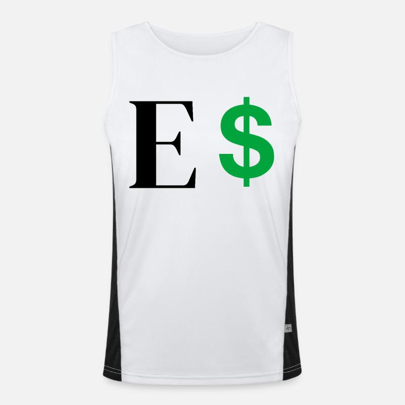Buchstabe E Dollar Funktionelles Kontrast-Tank Top für Männer 