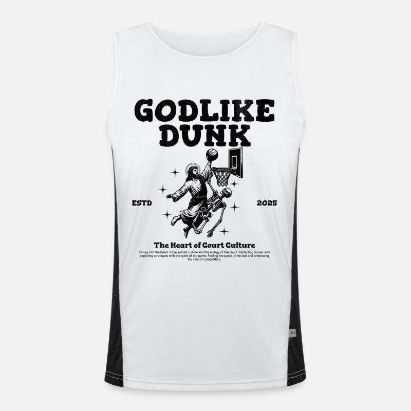 Dieu aime le basket-ball Dunk Débardeur respirant contrasté Homme 