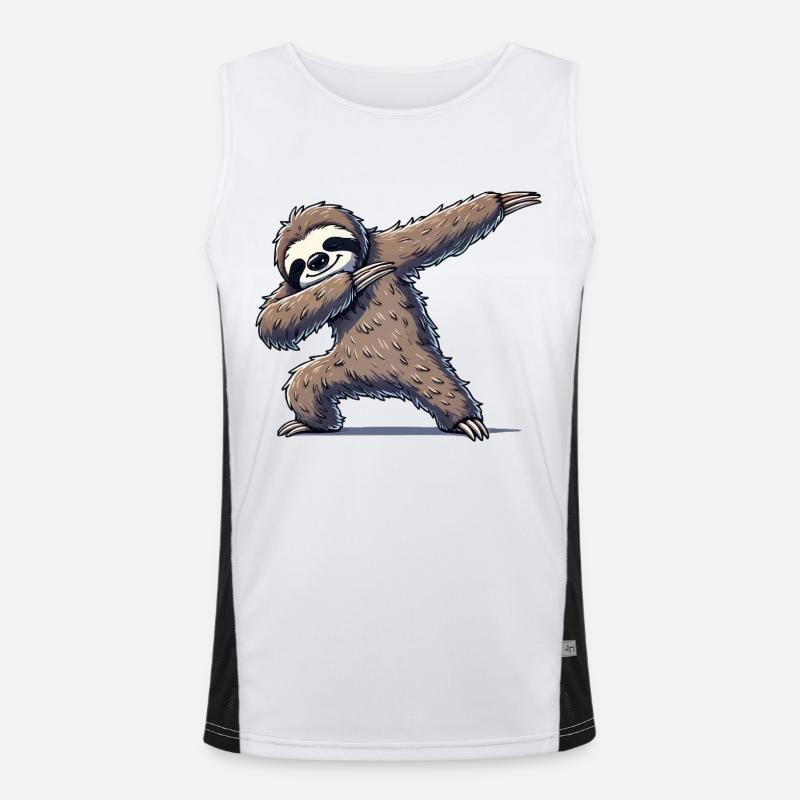 Sloth Dabbing Men's Functional Contrast Tank Top 