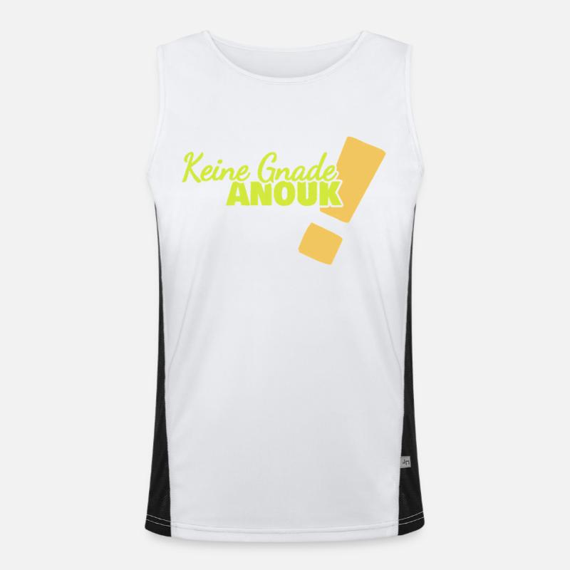 Gift for Anouk - Men's Functional Contrast Tank Top  - white/black