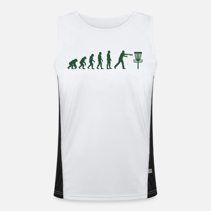 Disc Golf Evolution Drôle de Disc Golfeur Flying Disc Débardeur respirant contrasté Homme 