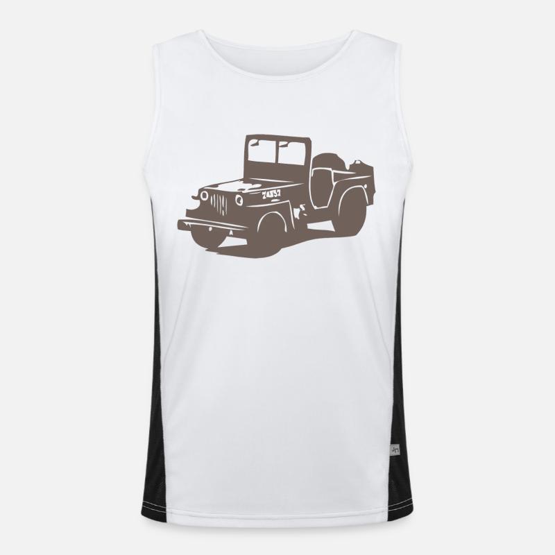 US Jeep Willys 2 Funktionelles Kontrast-Tank Top für Männer 