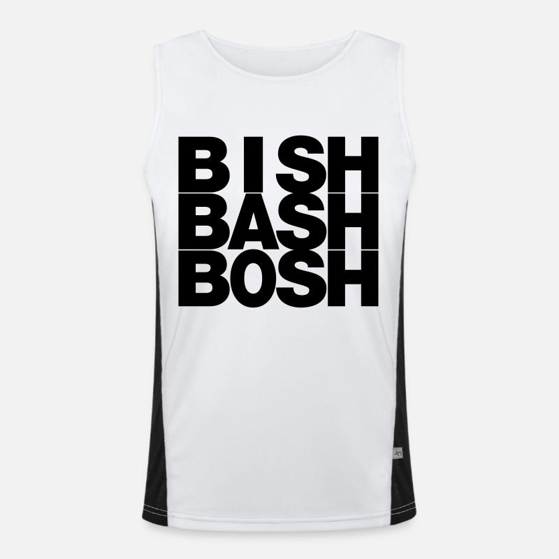 bish-bash-bosh - Men's Functional Contrast Tank Top  - white/black