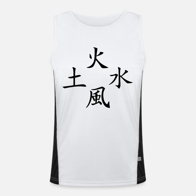 4 elements2 - Men's Functional Contrast Tank Top  - white/black